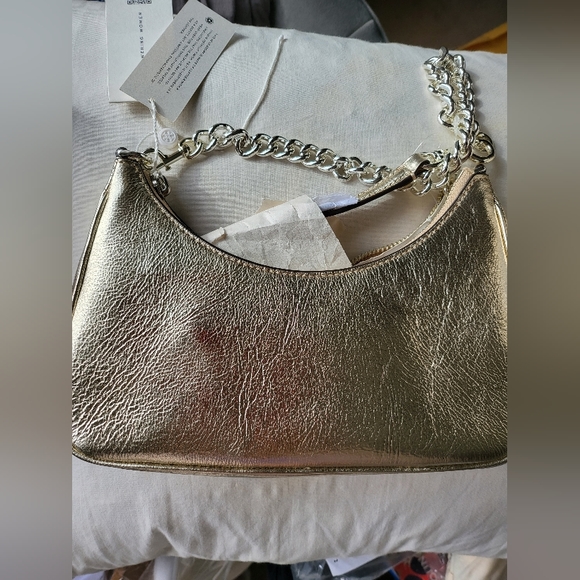 Tory BurchSmall Mercer Metallic Leather Shoulder Bag - Picture 7 of 9